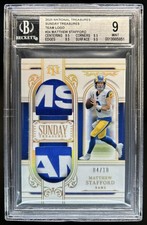 2025 National Treasures Matthew Stafford Sunday Patch Team Logo #/10 BGS 9