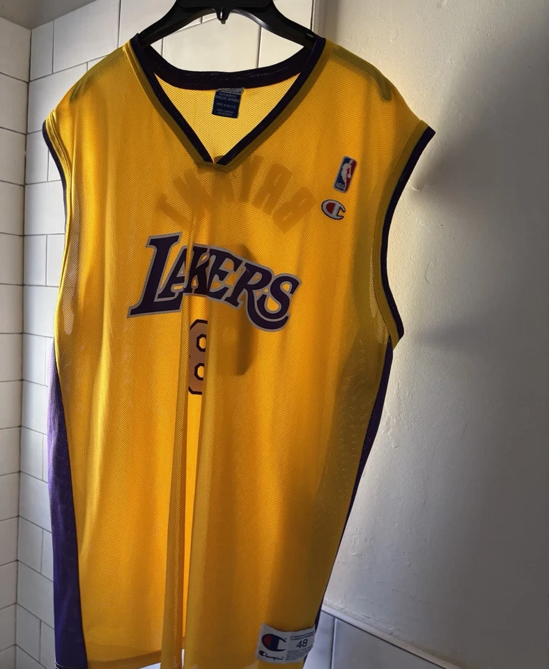 Lakers Kobe Bryant Jersey Mens Champion NBA Basketball Gold Size 48 Vintage Used - Image 3 of 4