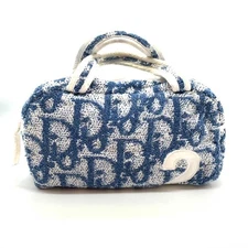 Christian Dior Mini Handbag Blue x White Pouch Trotter No. 2 AB Rank Pile Used