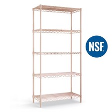 Ktaxon 5-Tier Wire Shelving Unit Steel Storage Rack Pink 30 in W x 14 in D x 60