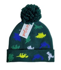 Cat  Jack Toddler Boys Size 12 - 24 Months Dinosaur Print Green Beanie Hat New
