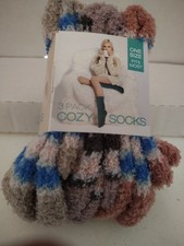 Cozy Socks Fuzzy Striped One Size Fits Most 3 Pair