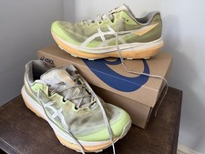 Zapatillas de trail running ASICS Fujispeed 4 enchapadas para hombre - Reino Unido 10,5 - verde lima/crema