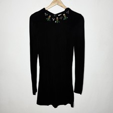 Tory Burch Deena Beetle Embellished Jeweled Sheath Dress Womens Small