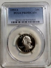 1993-S 25c PR69 DCAM PCGS Graded Certified Washington Quarter 🔥🔥