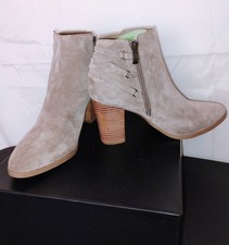 Unbranded Womens Ankle Boots Gray Side Zipper Faux Suede Size 10 W.