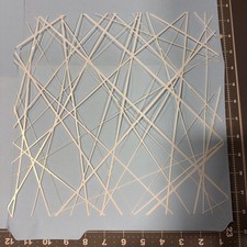 Fibers Lines 3D Layered AIRBRUSH Paint STENCIL Design Template LG 12  Grunge DIY