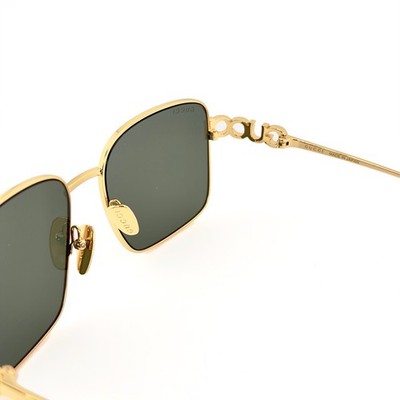 OLDGUCCI サングラス GUCCI 1937 Gg1937S Gold Gray Logo Unisex Metal Rectangle Fashion