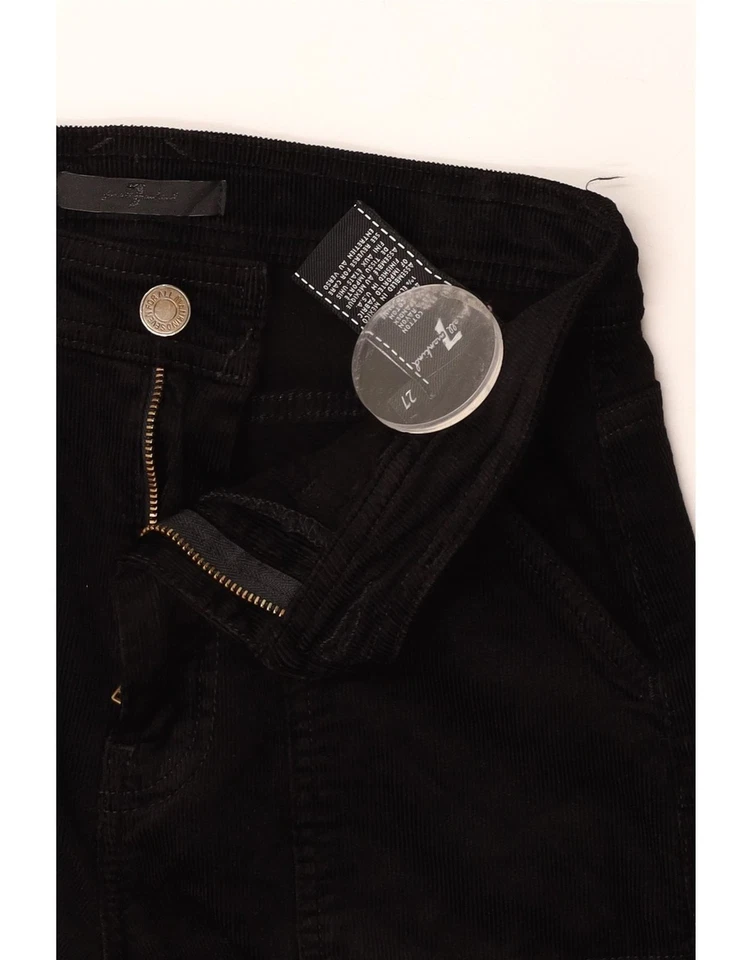 7 ДЛЯ ВСЕГО ЧЕЛОВЕЧЕСТВА женщин прямые вельветовые брюки W27 L23 черный хлопок AX10 - Изображение 3 из 3