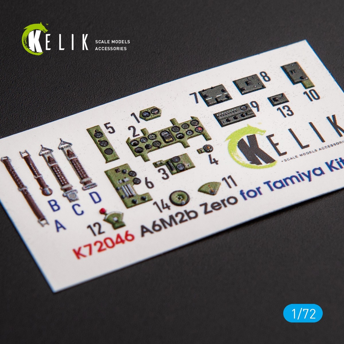 KeliK A6M2B Zero 3D Interior Decals for Tamiya Kit 1/72 K72046