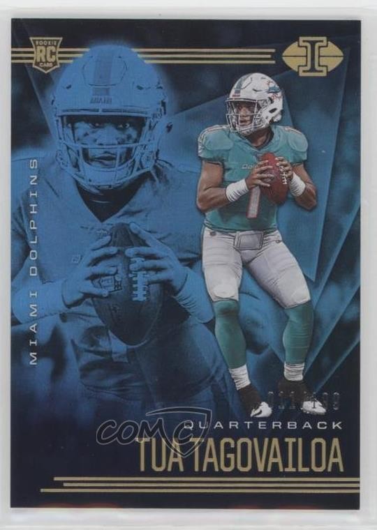 2020 Illusions Trophy Collection Light Blue /199 Tua Tagovailoa #6 Rookie RC uk2