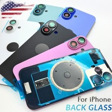 Lot Back Glass Replacement For iPhone 17 16 15 Pro Max 14 Plus Metal/Magnet/Logo