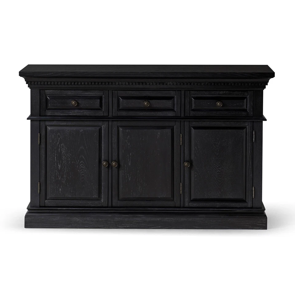 Maven Lane Theo Traditional Wooden Sideboard in Antiqued Black Finish (Open Box) - Image 3 of 4