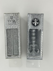 Gartner Studios Fleur De Lis Sealing Wax Stamper & Silver Wax Sticks Set Craft