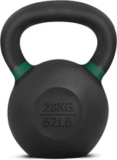 Yes4All Powder Coated Cast Iron Kettlebell J - Mint - 28 KG / 62 LB (Updated) 