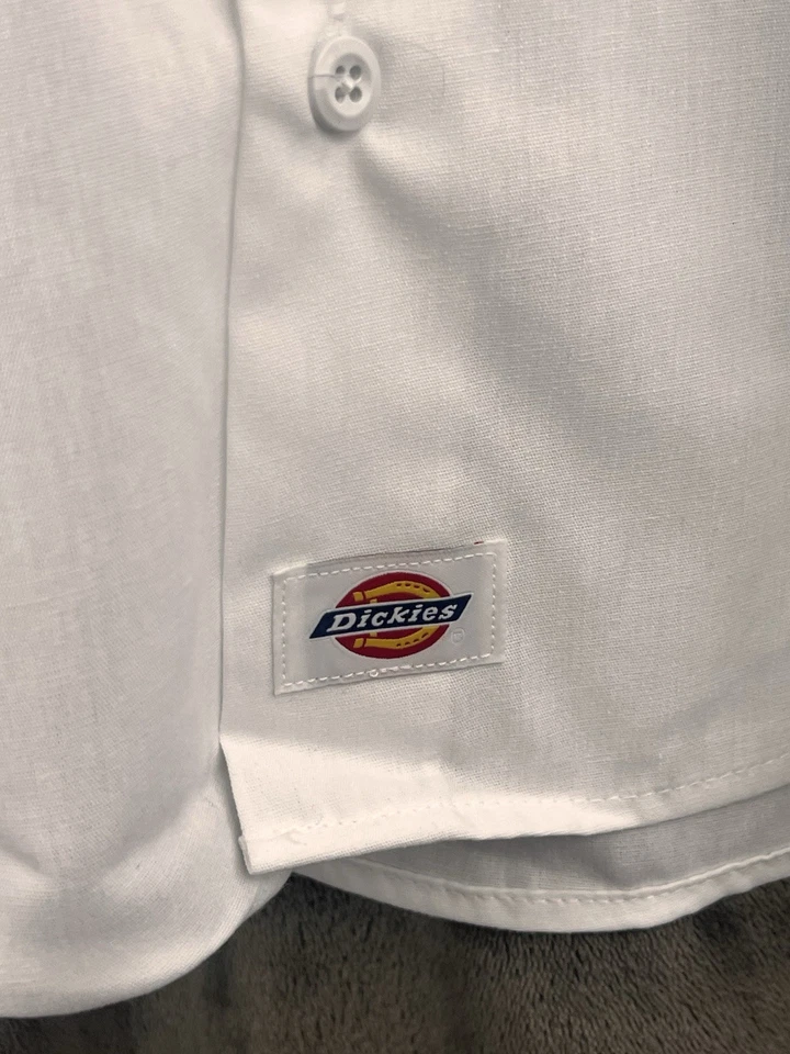 Camisa Dickies Para Hombre 4XL Manga Corta Bolsillos Blanca Ropa de Trabajo Abotonada Foto 4 de 4