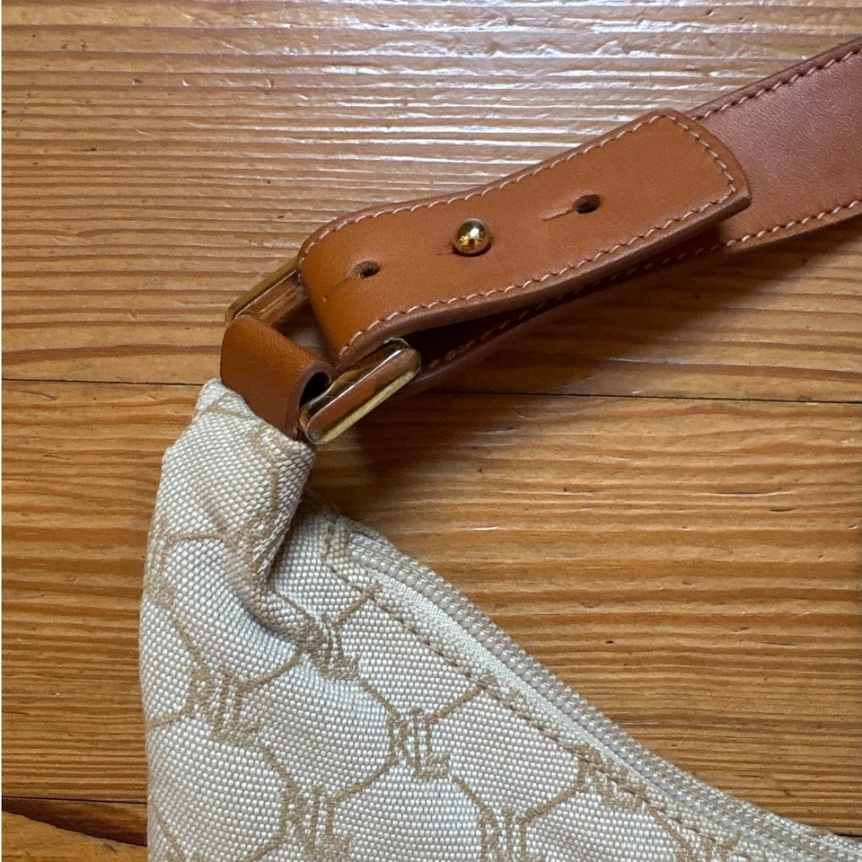 Ralph Lauren Bolso de Lona Cuero Correa Ajustable Monedero Hobo Bolso de Hombro Foto 3 de 4