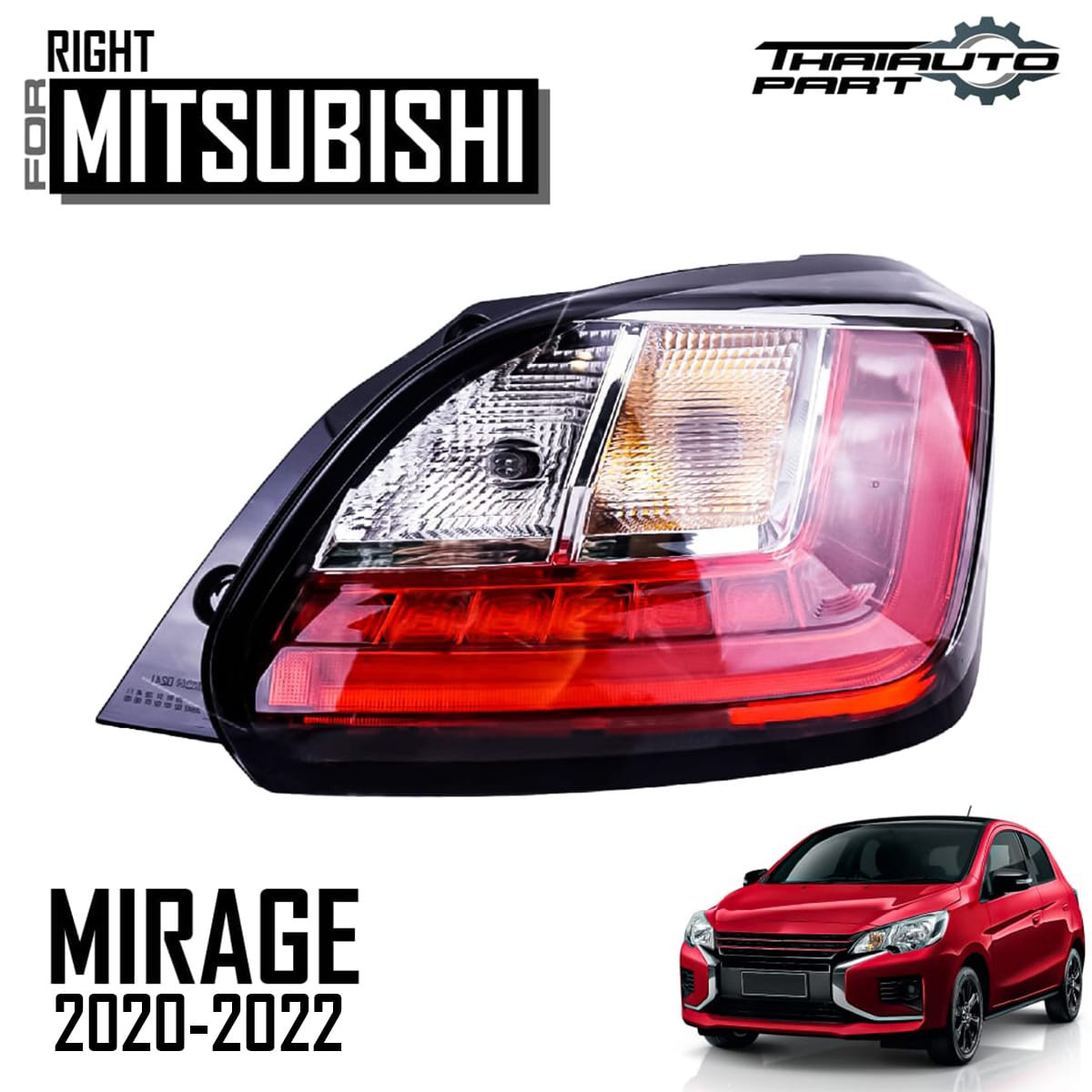 FOR 2020-2022 Mitsubishi Mirage Hatchback Right RH Tail