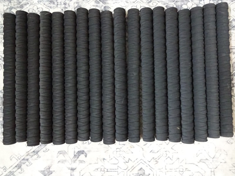 Bulk Lot 18 Rod Building Wrapping Black "X" foams 12" long 1/4" ID 1.125" OD #1