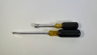 Klein Tools 6'' Flathead 602 Screwdriver and 630 1/2'' Nutdriver