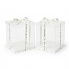 Sweet Degrees Clear Plastic Cake Boxes 13"x13"x14"   2 Pack  Extra-Tall Cake...