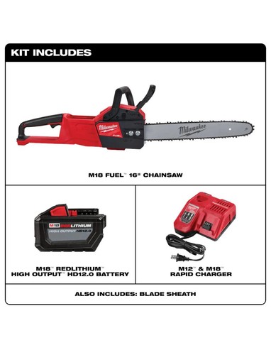 Milwaukee 2727-21HD M18 FUEL 18V 16-Inch Brushless Lithium-Ion Chainsaw Kit - Picture 3 of 3