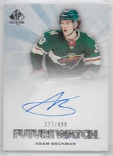 2021-22 SP Authentic ADAM BECKMAN Wild 2011-12 Retro Future Watch Auto SP #/499
