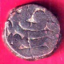 MUGHALS AKBAR ONE DAM RARE COPPER COIN #H2471