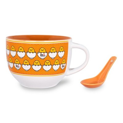 Sanrio Gudetama X Nissin Top Ramen Keramiktasse Mit Löffel | Fassung 24 Unzen