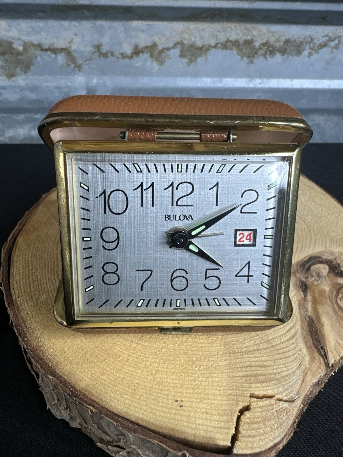 Bulova Wind Up Travel Alarm Clock With Original Box, Working Needs Cleaning