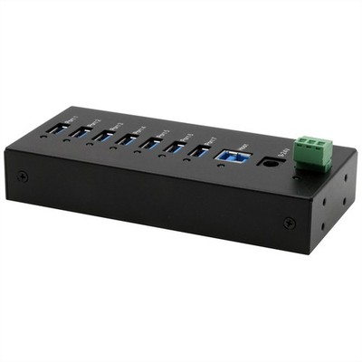 EXSYS EX-11247HMS 7 Port USB 3.2 Gen 1 HUB Din-Rail Kit und Wand VIA VL813 Chips