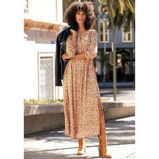 LASCANA Women's ditsy Floral Long Sleeve Maxi Dress 12 large yellow cottage