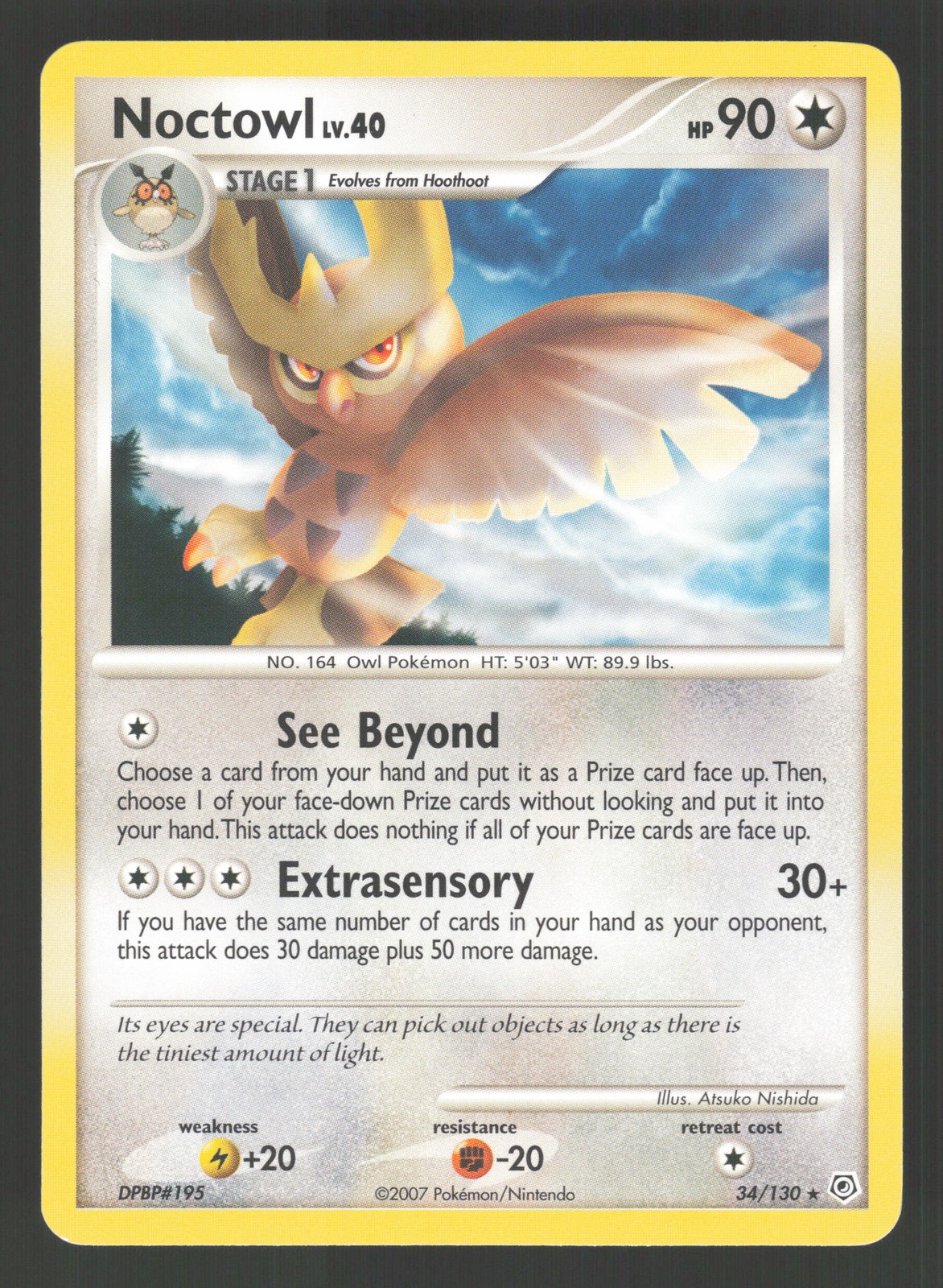 Noctowl 34/130 Pokemon TCG Diamond and Pearl LP