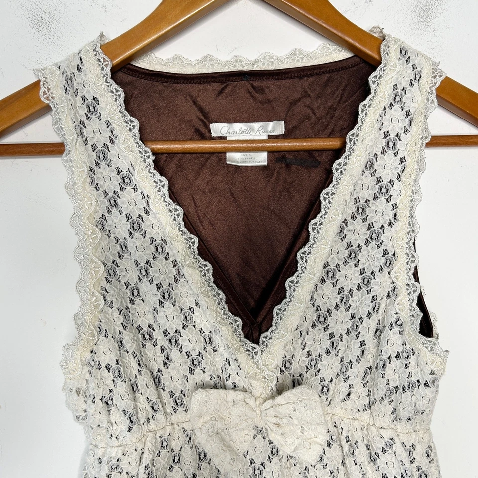 CHARLOTTE RUSSE Y2K Country Chic Cottagecore Boho Babydoll Dress Womens Medium - Image 3 of 4