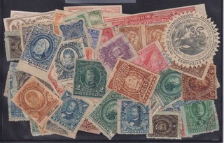 E7612: (100) Early Mexico Revenue Stamps Unchecked!