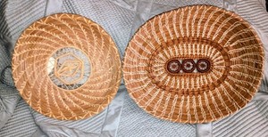 Two Pine Needle Native America Baskets With Tags Faye Cochran & Bunty Gonzales