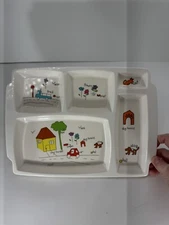 Anacapa Melamine Wear Cafeteria Style Child’s Tray W/ Food Compartments Vintage