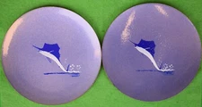 "Pair x Copper/ Enamel Leaping Sailfish Valleau Hand-Painted Dishes"