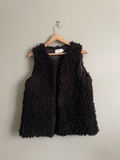 Paraphrase Black Faux Fur Afghan Shearling Gilet Size M