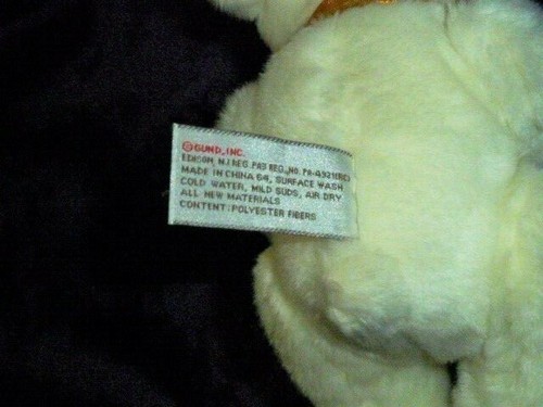 Gund Stuffed Plush Cream/Ivory/White Bear Teddy Brown/Bronze/Golden Ribbon/bow - 第 5/6 張圖片