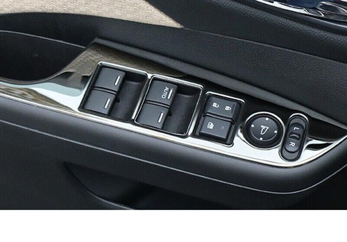 Black Titanium Window Lift Panel Switch Cover Trim For Honda CRV CR-V 2012-2016 - Picture 2 of 4