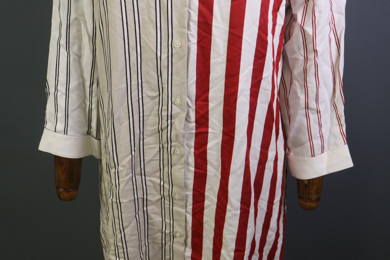 Vilagallo Multicolor Striped Button Down Rayon A-… - image 5