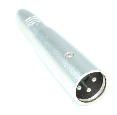 XLR Male to 1/4 Stereo Female Adapter  Nickel Plated