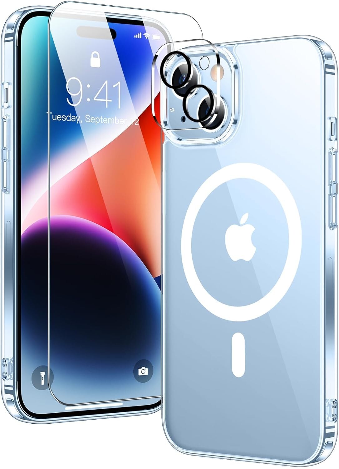 Magnetic for iPhone 15 Case for iPhone 14 Case,10FT Drop Protection, [Crystal Cl-image