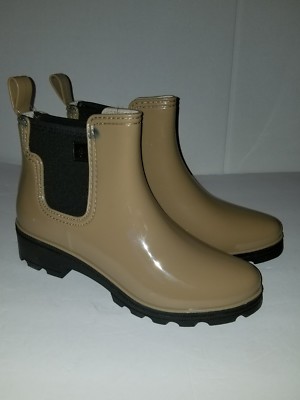 DAV PRAGUE MID HEEL ANKLE  RAIN BOOTS - KHAKI SIZE 10 FITS A SIZE 9 or 8.5