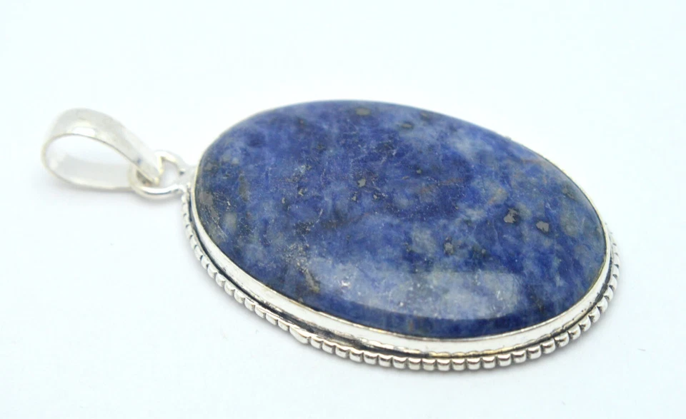 PLATA ESTERLINA 925 60,00ct COLGANTE PIEDRAS PRECIOSAS SODALITA azul Foto 2 de 4