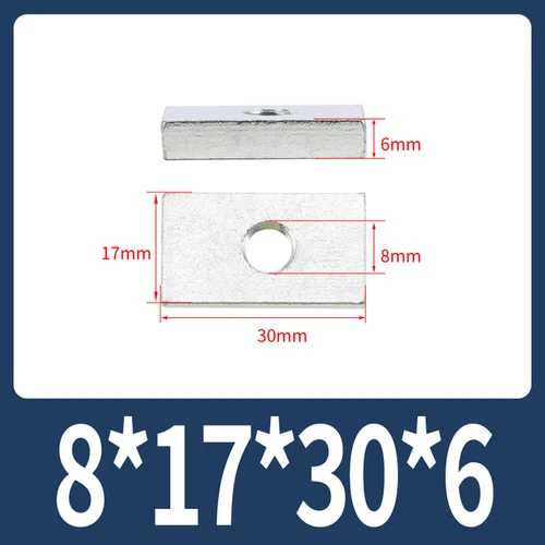 Rechteckige Vierkantmuttern Gleitblöcke für Alu Zubehör, mechanische Ausrüstung - Picture 68 of 73