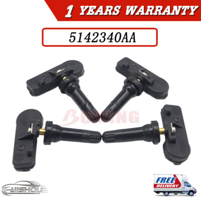 4PCS 5142340AA TPMS Tire Pressure Sensor For Dodge Jeep Wrangler Grand Cherokee