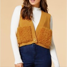 Maeve Gold Rush Vest Mustard Yellow Size Os