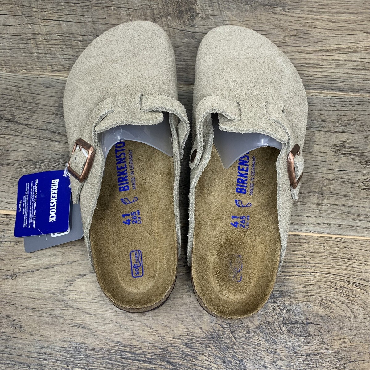 Birkenstock Boston Leather Clog Sandals | Taupe — Women's